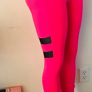 Hot pink leggings with pocket